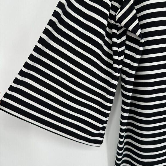 Chicos Womens Blouse Top Size 3 XL Black White Striped Chain Stretch Office Work - Picture 8 of 11